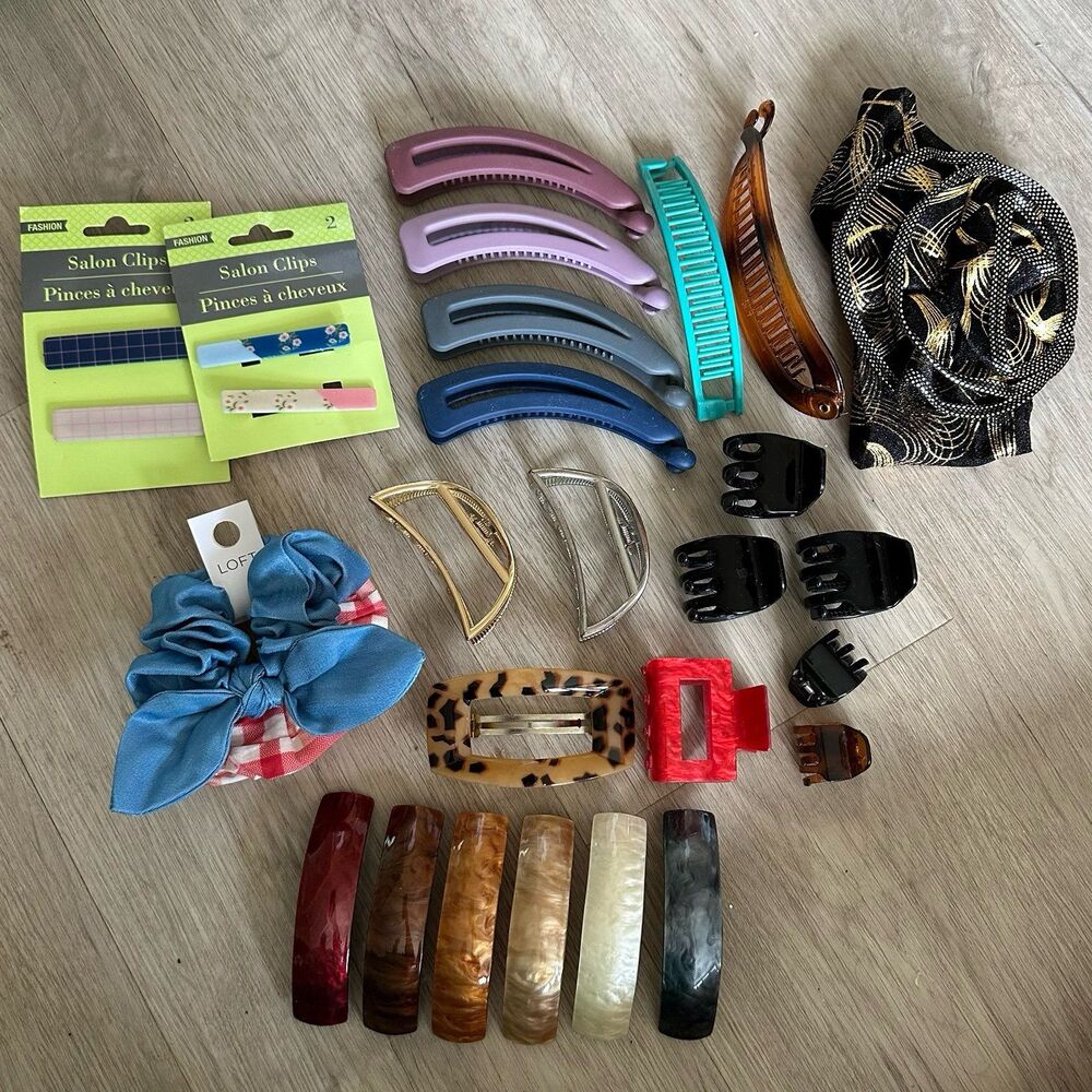 Hair Accessories French Banana Claw Clips Bundle - 20+ Pieces